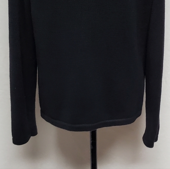 VINTAGE 90s Cherokee Black Cotton Blend Loose Knit Long Sleeve Full-zip Cardigan - Picture 12 of 14